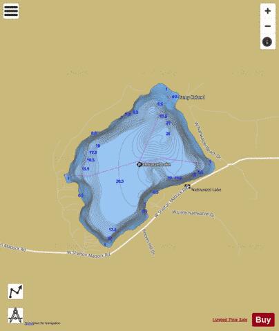 Nahwatzel Lake depth contour Map - i-Boating App