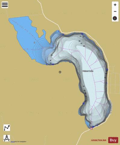 Palmer Lake depth contour Map - i-Boating App