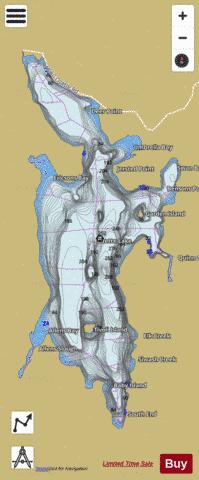 Ozette Lake depth contour Map - i-Boating App