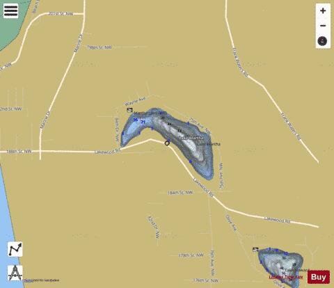 Lake Martha depth contour Map - i-Boating App