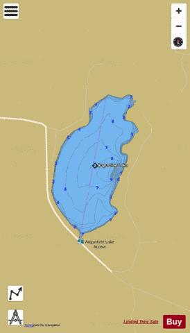 Augustine Lake depth contour Map - i-Boating App