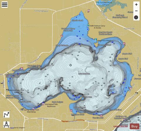 Lake Mendota depth contour Map - i-Boating App