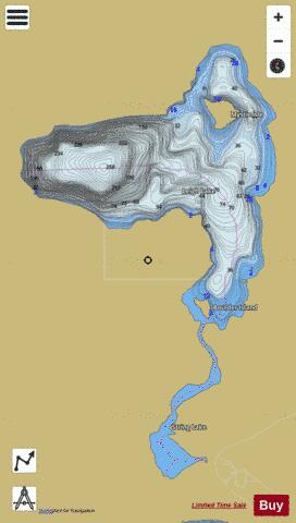 Leigh Lake depth contour Map - i-Boating App