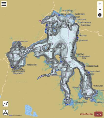 Yellowstone Lake depth contour Map - i-Boating App