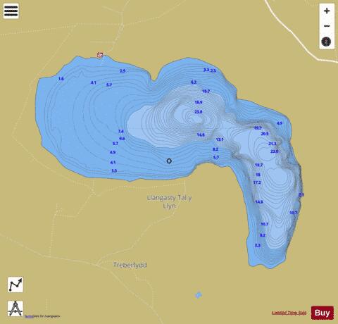 Wales - Powys Lakes Marine Chart - Nautical Charts App