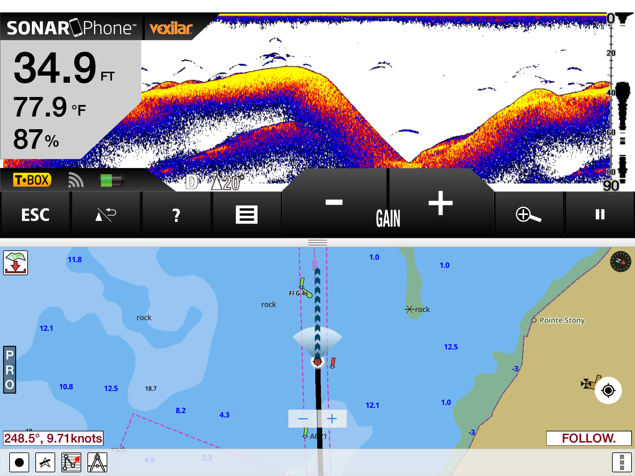 Sonar Fish Finder / Depth Finder with i-Boating app ...