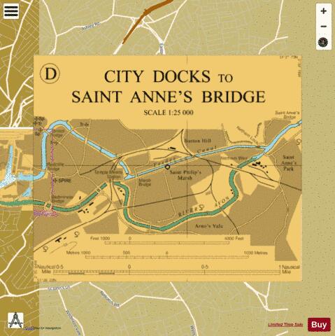 D City Docks to Saint Anne's Bridge Marine Chart - Nautical Charts App