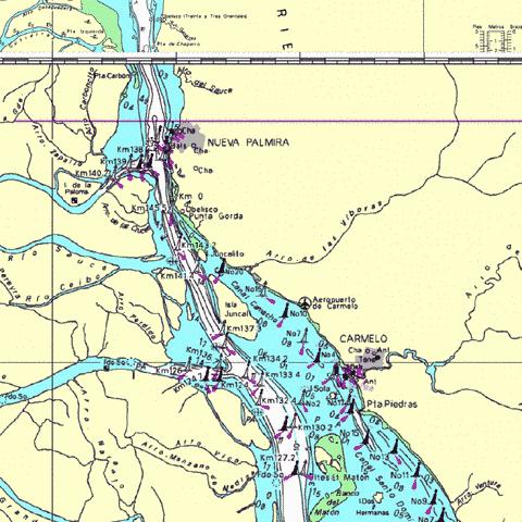 A Continuation to Nueva Palmira Marine Chart - Nautical Charts App