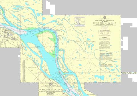 Rio Parana. De Km 333,1 a Km 344,4. Marine Chart - Nautical Charts App