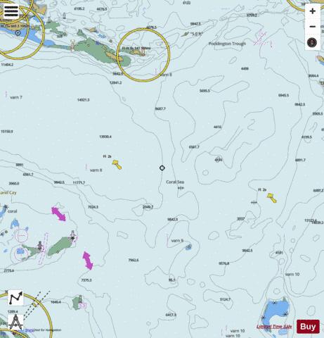 Australia/Papua New Guinea - Coral Sea (North East) Marine Chart - Nautical Charts App