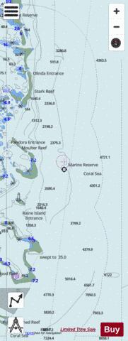 Great Barrier Reef - Eastern Approaches to Raine Island Entrance Marine Chart - Nautical Charts App