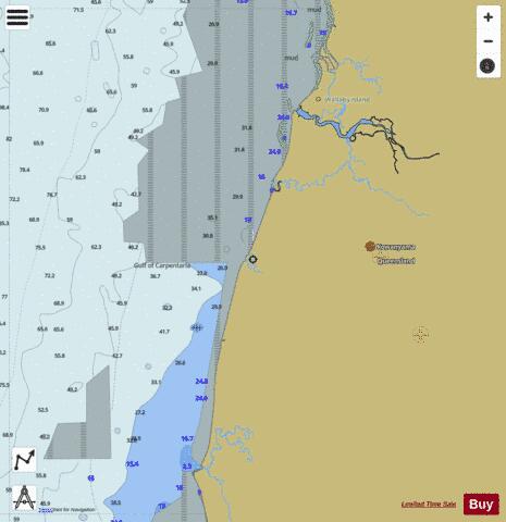 Gulf of Carpentaria - Mitchell River to Nassau River Marine Chart - Nautical Charts App