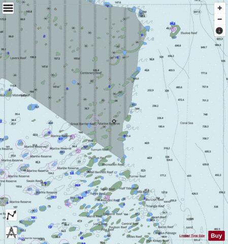 Coral Sea - Swain Reefs - East Marine Chart - Nautical Charts App