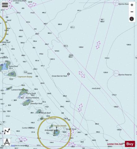 Coral Sea - Capricorn and Bunker Groups Marine Chart - Nautical Charts App