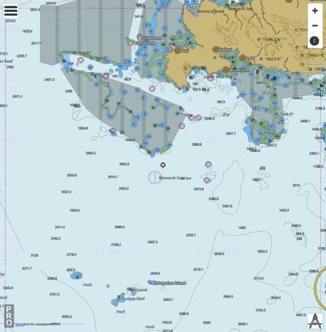 Bismarck Sea - South West Approach to Manus Island Marine Chart - Nautical Charts App