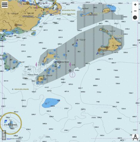 Bismarck Sea - South East Approach to Manus Island Marine Chart - Nautical Charts App