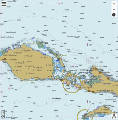South Pacific Ocean and Bismarck Sea - Lavongai to Djaul Island Marine Chart - Nautical Charts App