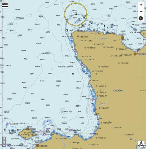 Bismarck Sea - Cape Lambert to Lolobau Island. Marine Chart - Nautical Charts App