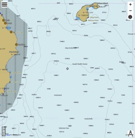 South Pacific Ocean - Cape Bundun to Feni Islands Marine Chart - Nautical Charts App