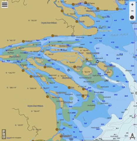 Papua New Guinea - Gulf of Papua - Fly River Delta Marine Chart - Nautical Charts App