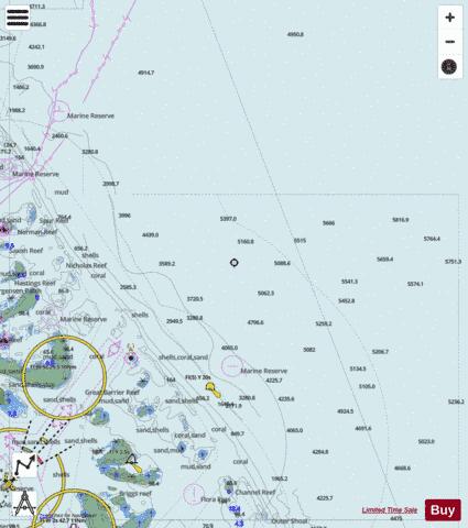 Coral Sea - Fiitzroy Island to Trinity Opening Marine Chart - Nautical Charts App