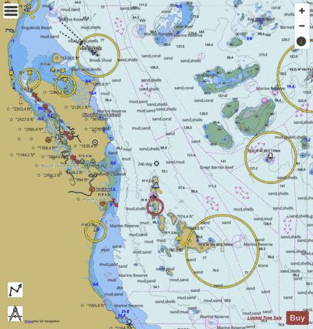 Great Barrier Reef - Rattlesnake Island to Dunk Island Marine Chart - Nautical Charts App
