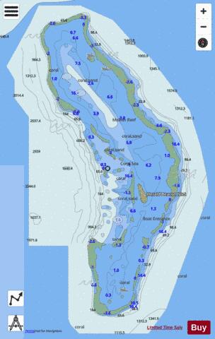 Coral Sea - Mellish Reef Marine Chart - Nautical Charts App