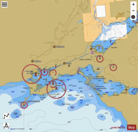MURRAY CANAL PRESQU'ILE BAY TO/À TRENTON Marine Chart - Nautical Charts App
