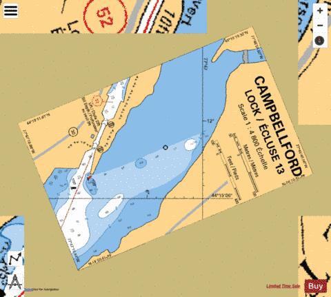 CAMPBELLFORD LOCK / �CLUSE 13 Marine Chart - Nautical Charts App