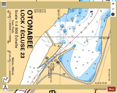 OTONABEE LOCK/�CLUSE 23 Marine Chart - Nautical Charts App