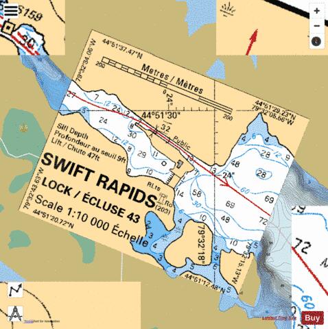SWIFT RAPIDS LOCK / ÉCLUSE 43 Marine Chart - Nautical Charts App