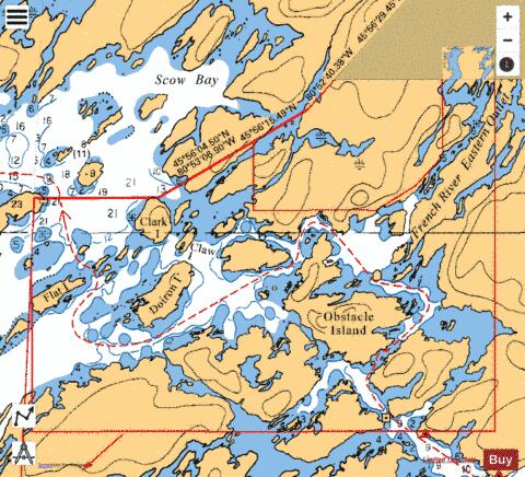 OBSTACLE ISLAND TO/À GATEWAY ISLANDS Marine Chart - Nautical Charts App