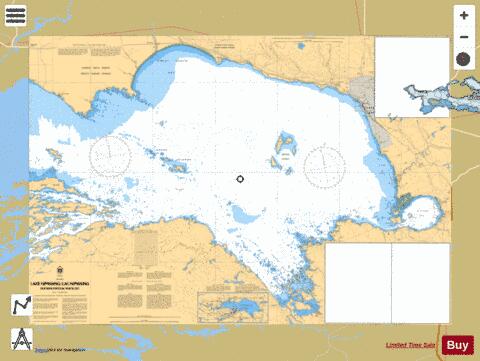 LAKE NIPISSING / LAC NIPISSING EASTERN PORTION / PARTIE EST,NU Marine Chart - Nautical Charts App