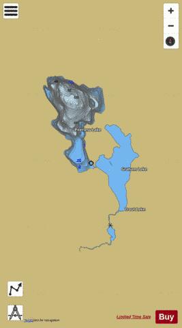 Peerless Lake depth contour Map - i-Boating App