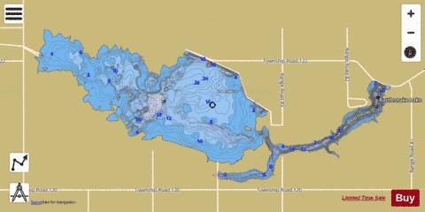 RattleSnake Reservoir depth contour Map - i-Boating App