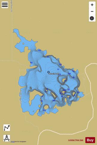 Astotin Lake depth contour Map - i-Boating App