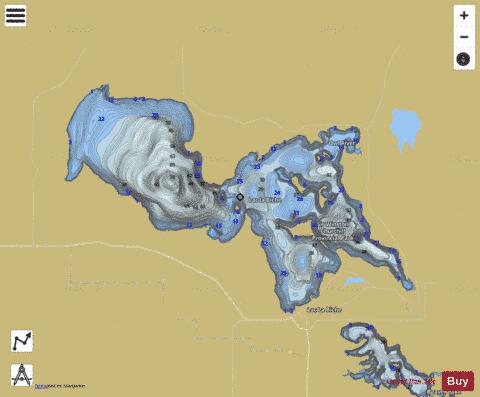 Lac la Biche depth contour Map - i-Boating App