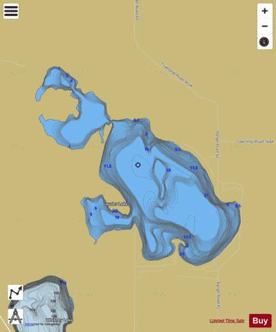 Laurier Lake depth contour Map - i-Boating App