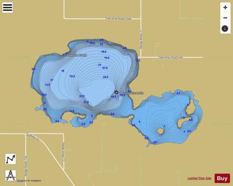 Manatokan Lake depth contour Map - i-Boating App