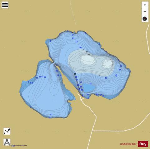 McLeod Lake depth contour Map - i-Boating App