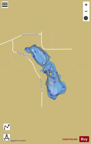 Muir Lake depth contour Map - i-Boating App