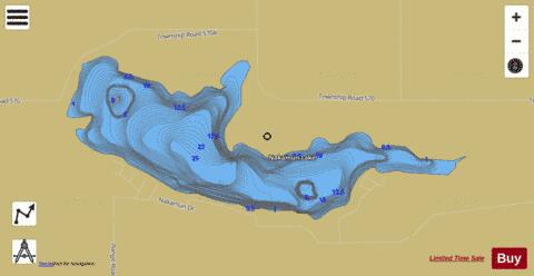 Nakamun Lake depth contour Map - i-Boating App