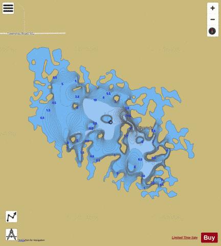 Oliver Lake depth contour Map - i-Boating App