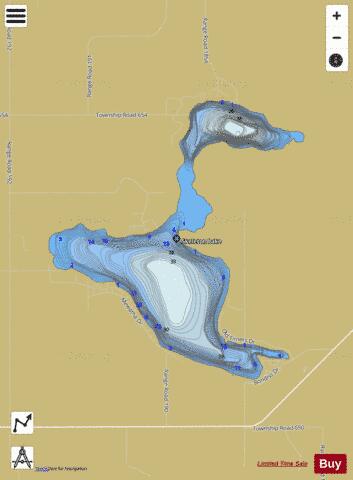Skeleton Lake depth contour Map - i-Boating App