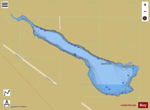 Tyrrell Lake depth contour Map - i-Boating App