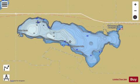 Wabamun Lake depth contour Map - i-Boating App