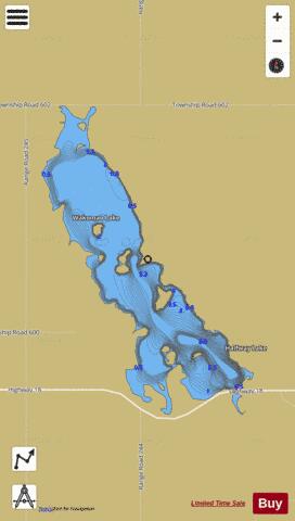Wakomao Lake depth contour Map - i-Boating App