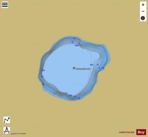 Maxhamish Lake depth contour Map - i-Boating App
