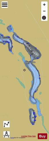Alexis Lake depth contour Map - i-Boating App