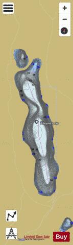 Alleyne Lake depth contour Map - i-Boating App